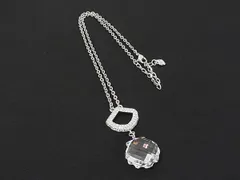 ■極美品■ SWAROVSKI スワロフスキー ラインストーン ネックレス ペンダント アクセサリー レディース シルバー系×クリア DN0508