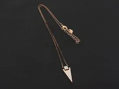 ■美品■ SWAROVSKI スワロフスキー ラインストーン ネックレス ペンダント アクセサリー レディース ブロンズ系 DN0512