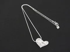 ■美品■ SWAROVSKI スワロフスキー ハート ラインストーン ネックレス ペンダント アクセサリー シルバー系×オフホワイト系 DN0514