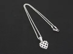 ■極美品■ SWAROVSKI スワロフスキー ハート ラインストーン ネックレス ペンダント アクセサリー レディース シルバー系 DN0560
