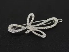 ■美品■ SWAROVSKI スワロフスキー ラインストーン ヘアクリップ ヘアアクセサリー レディース シルバー系 DN0574