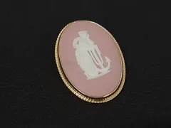 ■美品■ WEDGWOOD ウェッジウッド ジャスパー ピンブローチ ピンバッジ レディース ゴールド系×ピンク系 DN0607のサムネイル