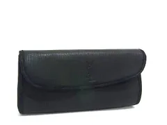 ■美品■ YVESSAINTLAURENT イヴサンローラン ヴィンテージ レザー マルチポーチ マルチケース ブラック系 DD9696