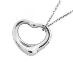 【6jdb0460】ティファニー ネックレス オープンハート シルバー925【中古】レディース