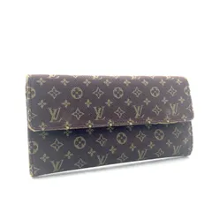 LOUIS VUITTON ルイヴィトン　モノグラムミニラン　エベヌ(ブラウン系)　ポルトフォイユ　サラ　長財布　キャンバス×レザー　フランス製　刻印あり　ゴールド金具