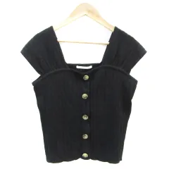 レトロガール RETRO GIRL ニット カットソー ノースリーブ M ブラック 黒 /YM7