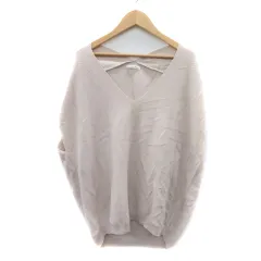 ルクールブラン le.coeur blanc ニット カットソー ノースリーブ Vネック 38 M ライトベージュ /YK47