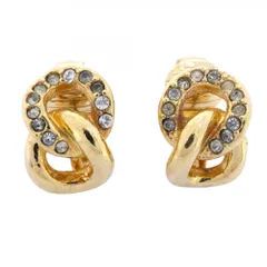 クリスチャン・ディオール(Christian Dior) クリスチャンディオール イヤリング GPメッキ ラインストーン ゴールドレディース