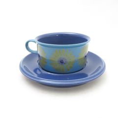 未使用級 ARABIA カップ&ソーサー1客 花柄 北欧 グリーンフラワー 