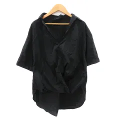 アーバンリサーチ URBAN RESEARCH アイテムズ ITEMS シャツ ブラウス 半袖 スキッパーカラー ONE 黒 ブラック /YK42