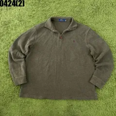 ポロラルフローレン ハーフジップアップ スウェット カーキ