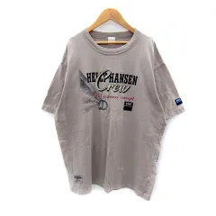 ヘリーハンセン HELLY HANSEN Tシャツ カットソー 半袖 ラウンドネック プリント L グレージュ /SY34