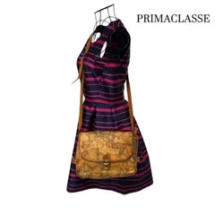 PRIMA CLASSE プリマクラッセ 地図柄 アコーディオン ショルダーバッグ 　斜め掛けショルダーバッグ