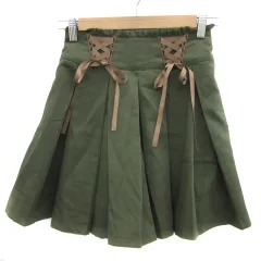 アクシーズファム axes femme キュロットパンツ ショートパンツ 短パン プリーツ レースアップリボン M カーキ ブラウンベージュ /YS13