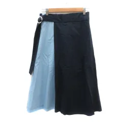 ザラ トラファルック ZARA Trafaluc フレアスカート ギャザースカート ロング丈 M 紺 ネイビー /YK5