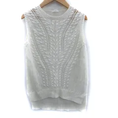 ギャバジンケーティー Gabardine K.T ニット カットソー ノースリーブ 透かし編み リネン 9 白 ホワイト /SM1