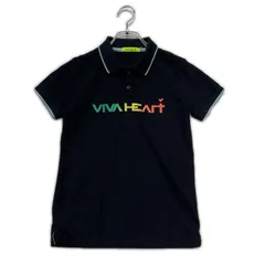 中古 レディース ビバハート VIVA HEART 半袖ポロシャツ 38(S) 濃紺 ダークネイビー ストレッチ