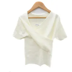 ナチュラルビューティーベーシック NATURAL BEAUTY BASIC ニット カットソー 半袖 Vネック M オフホワイト /YK32