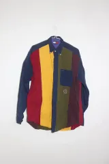 トミーヒルフィガー カラーブロック パッチワーク シャツ