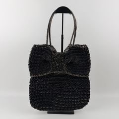 Anteprimaブラック ビーズ パーティーバッグ ハンドバッグ - メルカリ