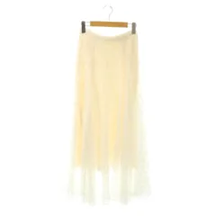 ココディール COCO DEAL フェザーチュールスカート フレア ロング 2 白 /CX ■OS