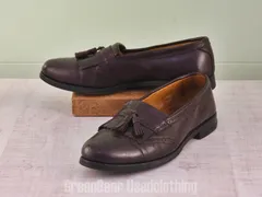 E662 USA製 ALLEN Edmonds ビンテージ タッセルローファー ワイズ細め 茶 メンズ 11.5D 29.5cmのサムネイル