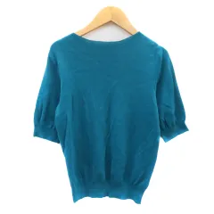 アー・ヴェ･ヴェ ミッシェルクラン a.v.v ニット カットソー 五分袖 S ブルーグリーン /YK25