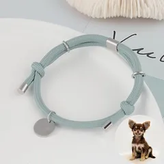 【新品】 Bule Maple 犬 チョーカー 首輪 おしゃれ かわいい コードチョーカー 小型犬 (ブルーグレー) 0