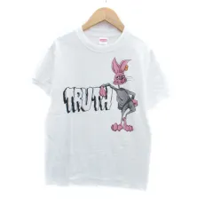 ユナイテッドアスレ United Athle Tシャツ カットソー ラウンドネック 半袖 プリント S オフホワイト /HO5