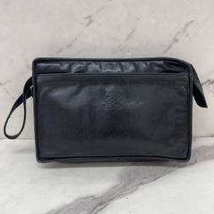 美品】LOEWE ロエベ アナグラムレザー型押しセカンド クラッチバッグ