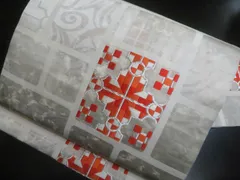 a2510-18 名古屋帯 九寸 美品 正絹 着物 名古屋仕立て