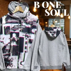 B ONE SOUL ビーワンソウル ビジョンアート柄 プルオーバーパーカー Mサイズ グレーのサムネイル