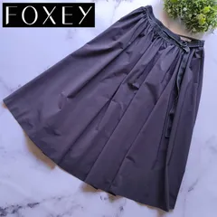18SS フォクシーニューヨーク ステッチベルト ロングスカート 紺 38のサムネイル