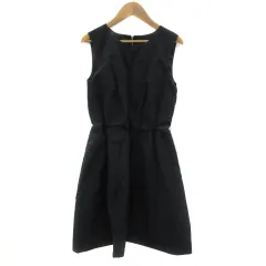 ジルスチュアート JILL STUART ワンピース ミニ丈 ノースリーブ 無地 0 S 黒 ブラック /YS21