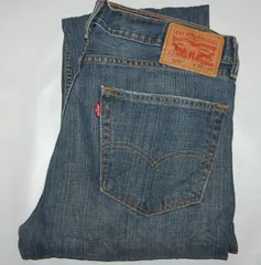 送料無料! USED Levis リーバイス デニム 505 ブルー 縦落ち ヒゲ W32 　D-123