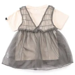《新品》チュールベストセット半袖Tシャツ F.O.KIDS オフホワイト 子供服 半袖 夏 R207115のサムネイル