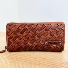 POLICE　ポリス　財布　メッシュ　ブラウン　レザー　ラウンドファスナー　長財布　メンズ　皮財布のサムネイル