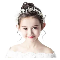 FASELE 髪飾り 結婚式 カチューシャ ヘッドドレス 女の子 ヘアアクセサリー 花嫁 花冠 クラウン フラワー ヘアバンド パーティー パール ウェディング 発表会 入学式 卒業式 上品 0