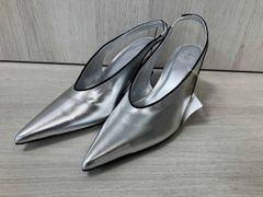 BOTTEGA BENETAシルバー ポインテッドトゥ ミュール - メルカリ
