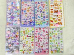 3Dぷっくりシール8枚セット 立体ステッカー かわいい 韓国風 手帳デコ DIY スマホデコ 動物 スイーツ まとめ売り 新品 即購入OK