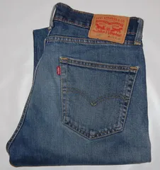 送料無料! USED Levis リーバイス デニム 505 ブルー 縦落ち ヒゲ W32 　D-125