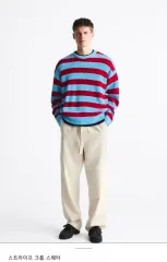 ザラ ストライプ クロップド セーター M