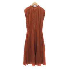 ザショップティーケー THE SHOP TK ノースリーブワンピース ロング丈 マキシ丈 バンドカラー M ブラウン /YK39