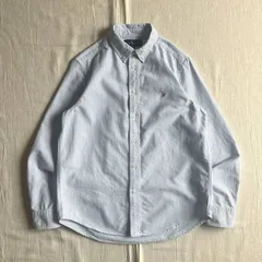 archive　アーカイブ古着　Ralph Lauren　ラルフローレン　長袖ボタンダウンシャツ　ブラウス　細ストライプ柄　ワンポイント・カラーポニーロゴ刺繍　ブルー×ホワイト　オックスフォードコットン　S相当　アメカジ　C-BOY　綺麗め　カジュアル　Y2K