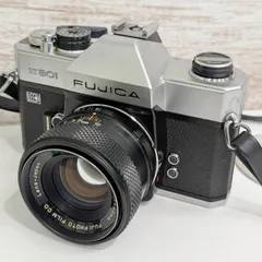 【錦】M42マウント FUJI フジフイルム 一眼レフカメラ ST801 + 標準レンズ EBC FUJINON 55mm F1.8 メカニカルシャッター【326MO】D25