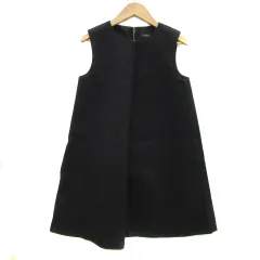 ジルスチュアート JILL STUART ジャンパースカート ワンピース ミニ丈 ラウンドネック 無地 0 S 黒 ブラック /YS18