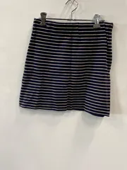 ピ860⚫︎AMERICAN RAGCIE⚫︎アメリカンラグシー⚫︎ミニスカート⚫︎台形⚫︎ボーダー⚫︎ウエストゴム⚫︎サイドフルジップアップ⚫︎レディース⚫︎sizeF⚫︎白×紺⚫︎日本製