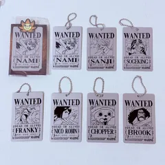 ONE PIECE WANTED メタルチャーム 麦わらの一味 ナミ サンジ ウソップ ブルック フランキー ロビン チョッパー 7種セット