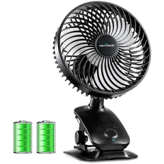 Keynice USB扇風機 自動首振り 卓上 小型 静音 クリップ リズム 充電式 節電 壁掛け USBファン 風量4段階調節 長時間連続使用 日本語取扱説明書付 KN-618 (ブラック) 0