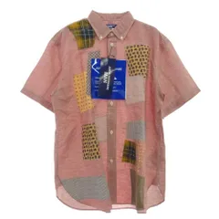 JUNYA WATANABE COMME des GARCONS MAN ジュンヤワタナベコムデギャルソンマン WO-B014-051 BD S/S SHIRT パッチワーク ボタンダウン 半袖 シャツ レッド系 マルチカラー系 M【極上美品】【中古】のサムネイル